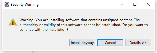 eclipse安装安全警告