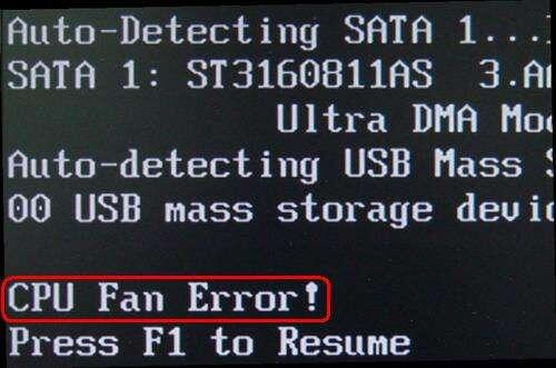开机提示：CPU Fan Error! Press F1 to Resume怎么解决？